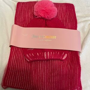 Juicy Couture pink beanie and scarf set NWT